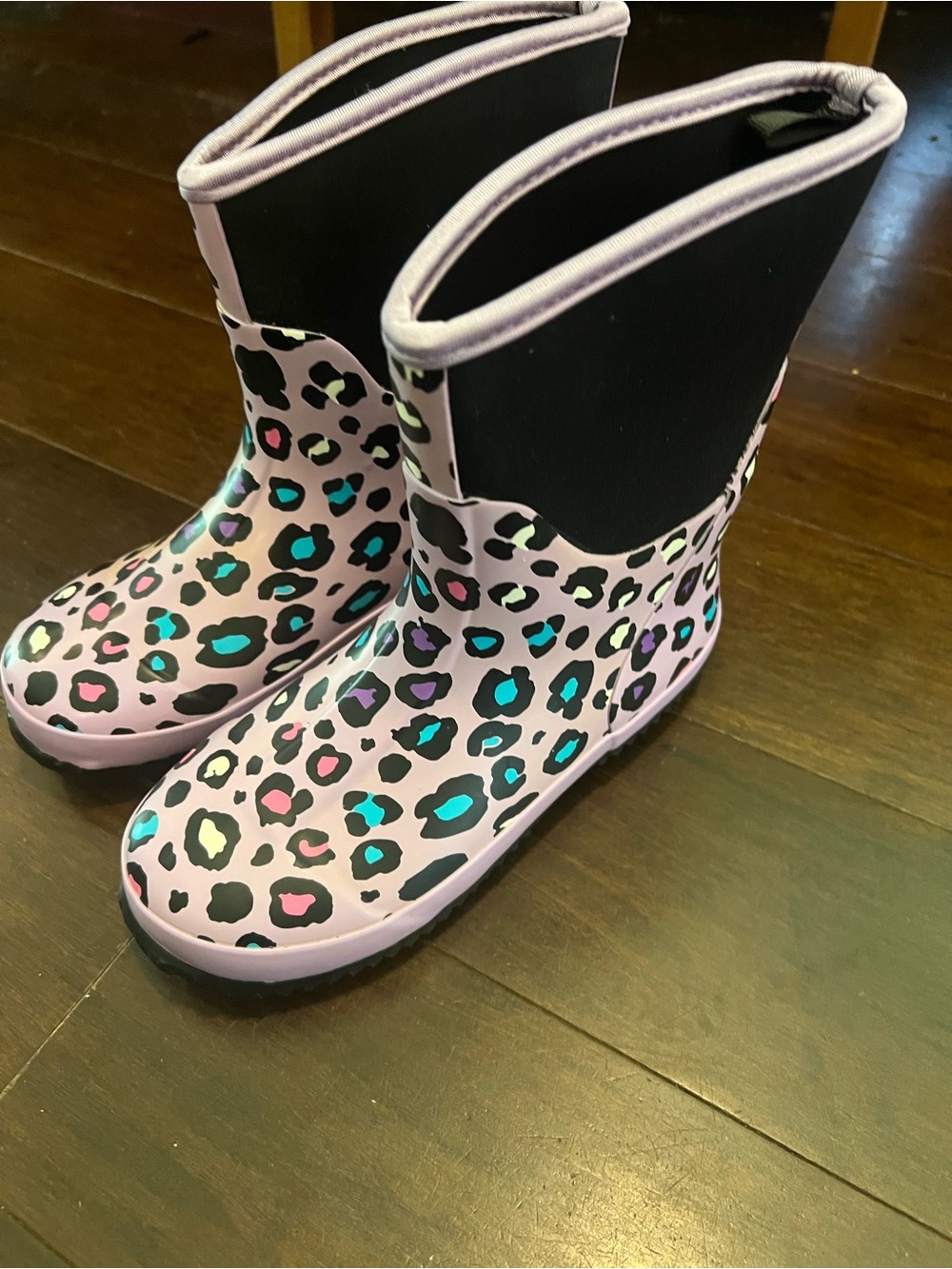 Kids EMS Leopard Print Rain Boots size 3 NWT